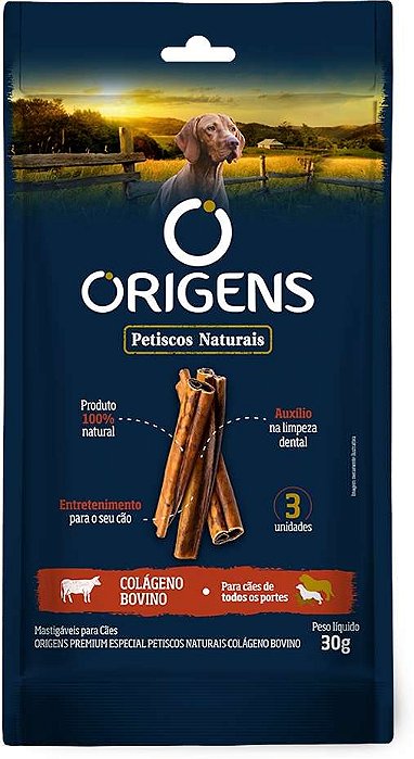 Petisco Origens para Cães Adultos Colágeno Bovino 30g