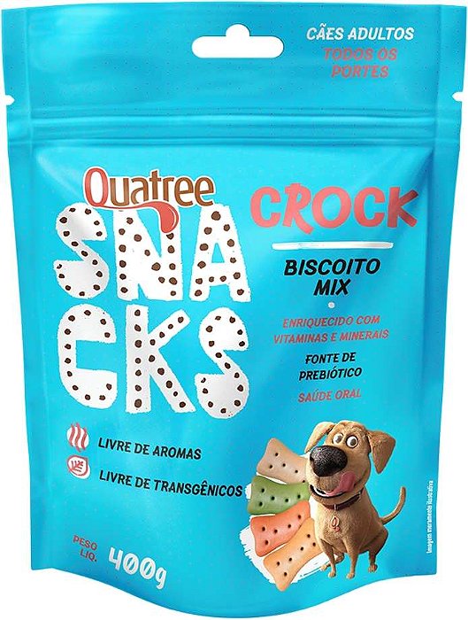 Biscoito Quatree Snacks Crock Mix para Cães Adultos 400g