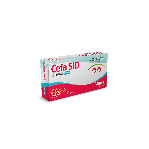 Medicamento Antibiótico Cefa SID para Cães e Gatos 110mg