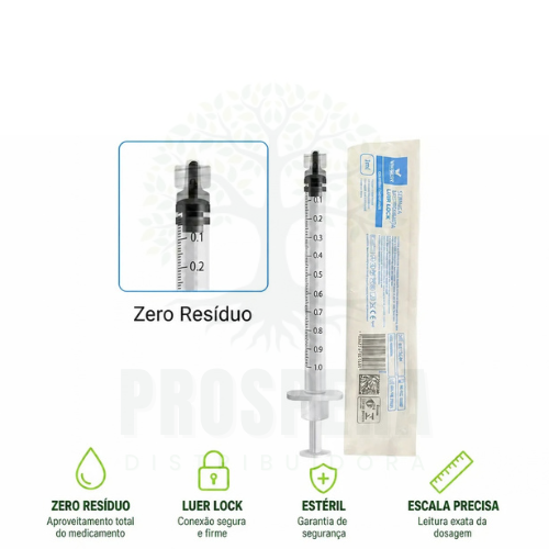 Seringa 1ml Sem Agulha Luer Lock (blister) - VENPER
