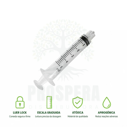 Seringa 5ml Sem Agulha Luer Lock (blister) - SR