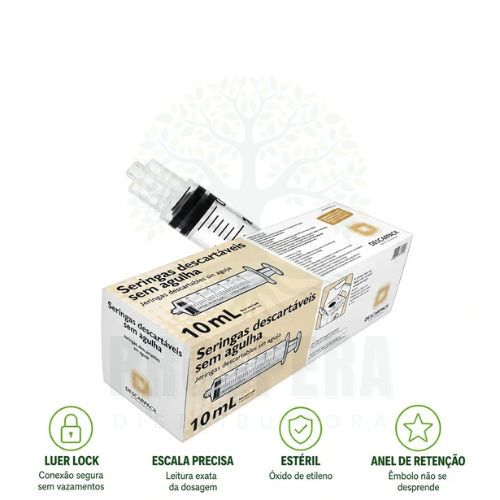 Seringa 10ml Sem Agulha - Luer Lock (blister) - DESCARPACK
