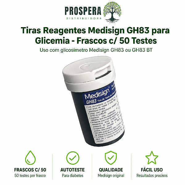 Tiras Reagentes Glicemia Diabetes Medisign GH83