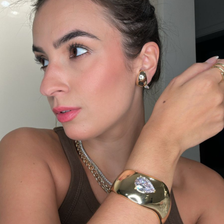 Brinco Earhook Com Gota Cristal - Luminare