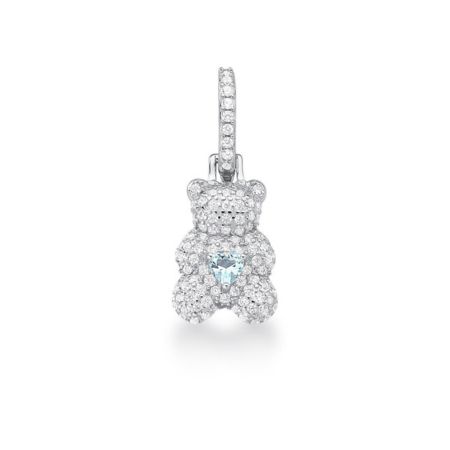 Pingente Urso Pedra Azul - Prata 925