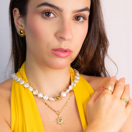 Corrente Pérola Fecho Imã Banho Ouro 18k - Clássicos Laura Mehl