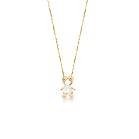Corrente Menina Com Cristal Banho Ouro 18k - Clássicos Laura Mehl
