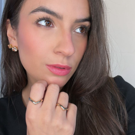 Anel V Banho Ouro 18K - Boho Santorini