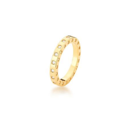 Aliança Com Zircônicas Banho Ouro 18K - Clássicos Laura Mehl