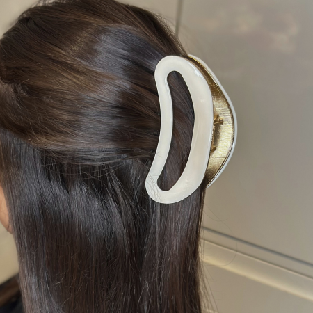 Prendedor Acetado + Metal G Branco