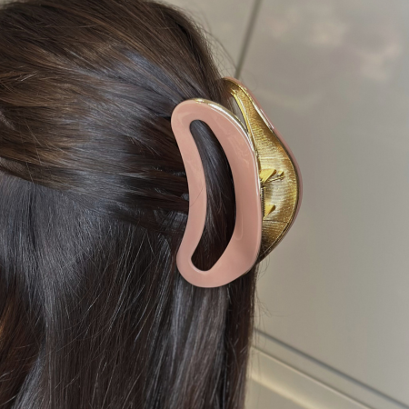Prendedor Acetado + Metal G Bege