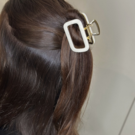 Prendedor Acetado + Metal Retangular