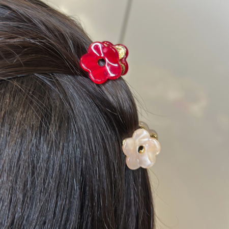 Prendedor Flor Acetado + Metal PP