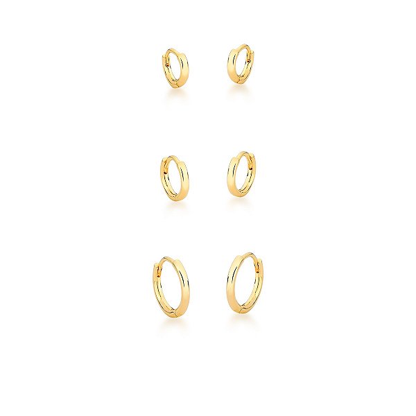 Brinco Argola Lisa P - Banho Ouro 18k