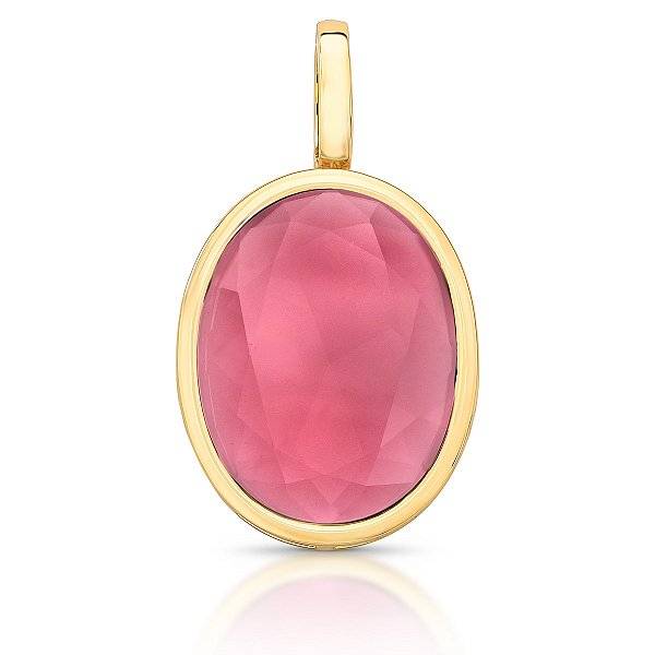 Pingente Oval Rose - Banho Ouro 18k