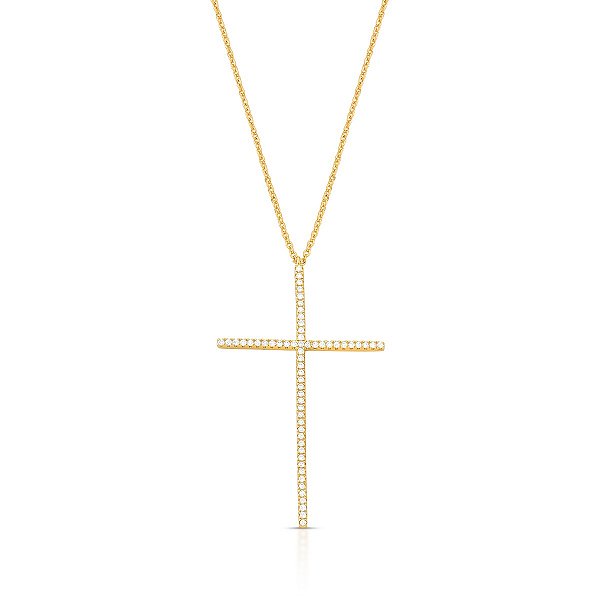 Corrente Cruz - Banho Ouro 18k