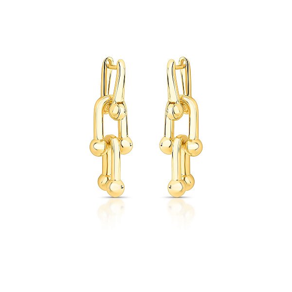 Brinco Elos - Banho Ouro 18k