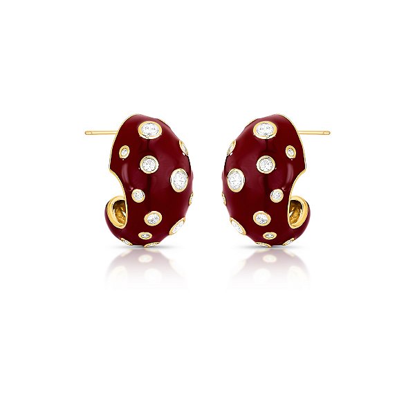 Brinco Cherry - Banho Ouro 18k