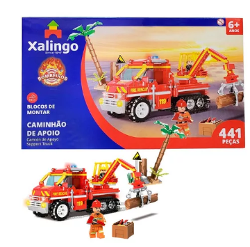 Blocos de Montar Bombeiro Caminhão Apoio c/441 pçs