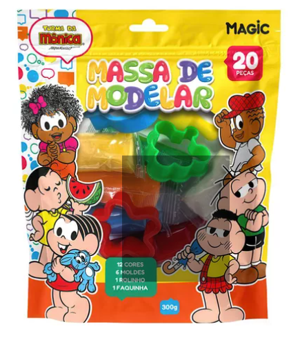 Massa de modelar c/20 pçs Turma da Mônica