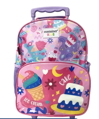 Kit mochila escolar kids doces c/rodinhas