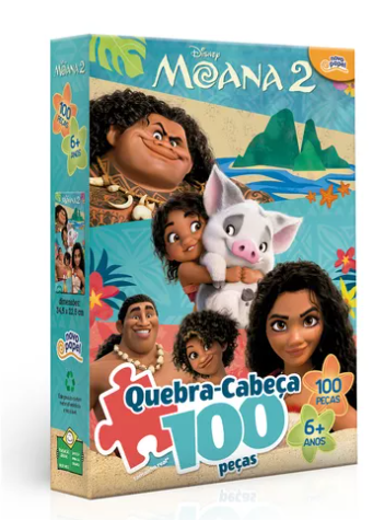 Quebra cabeça Moana 2 c/100 pçs