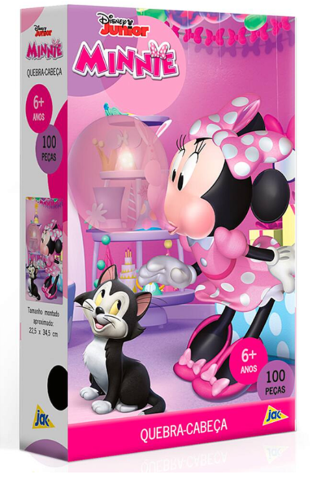 Quebra cabeça metalizado Minnie c/100 pçs