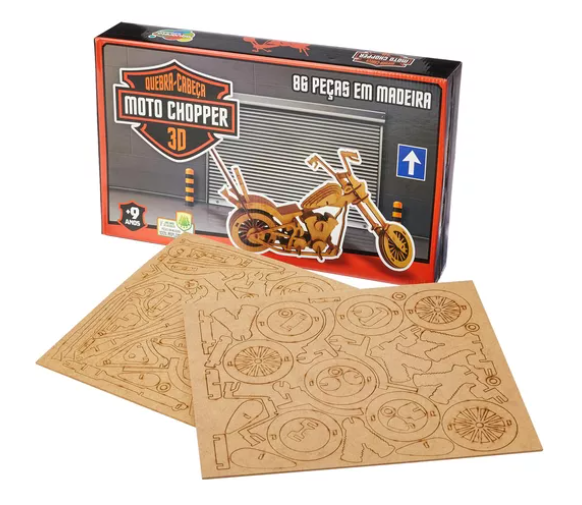 Quebra Cabeça 3D Moto Chopper