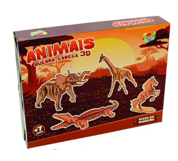 Quebra cabeça 3D animais