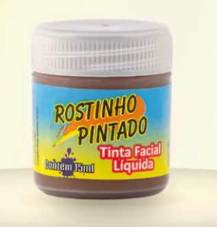 Tinta Facial/Corporal Líquida Marrom 15 ml