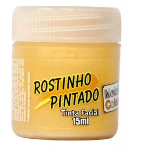 Tinta Facial/Corporal Líquida Ouro Metálico 15 ml