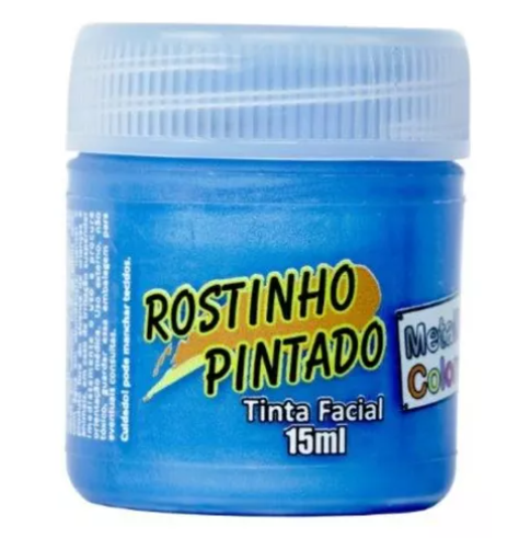 Tinta Facial/Corporal Líquida Azul Metálico 15 ml