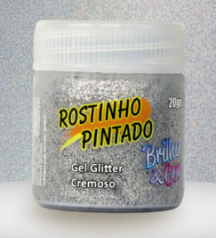 Gel Glitter Prata Cremoso 20g