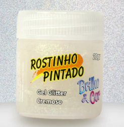 Gel Glitter Branco Cremoso 20g