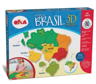 Quebra cabeça Mapa do Brasil 3D