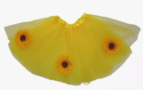 Saia de tule girassol 30 cm