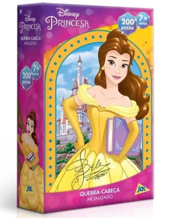 Quebra cabeça metalizado Princesa Bela c/200 pçs