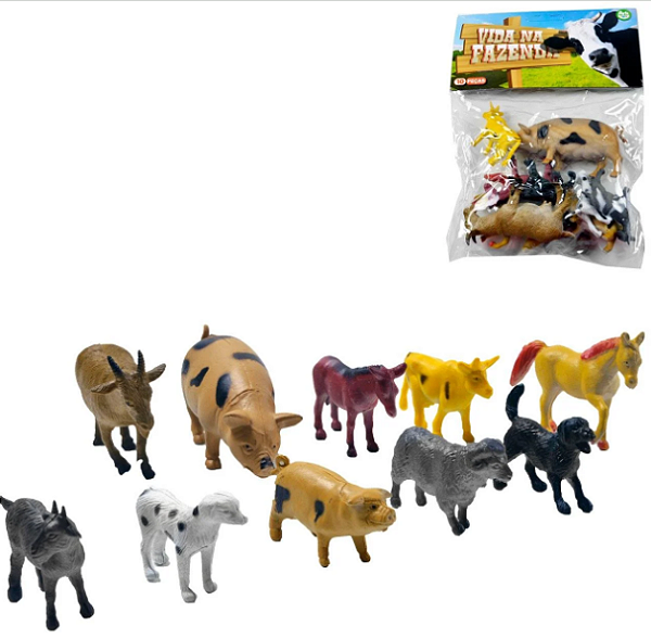 Kit Animais da Fazenda c/10 pçs
