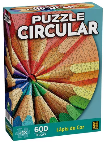 Quebra cabeça circular lápis de cor c/600 pçs