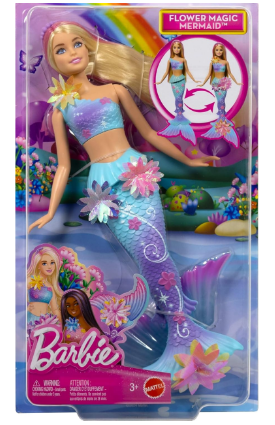 Boneca Barbie Sereia Flores Mágicas