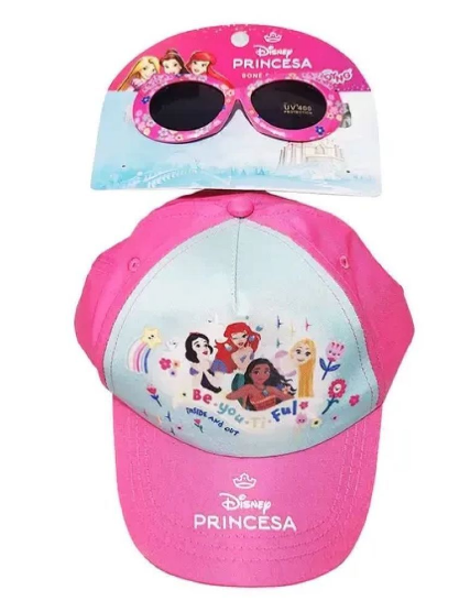 Kit Boné C/Óculos De Sol Princesas