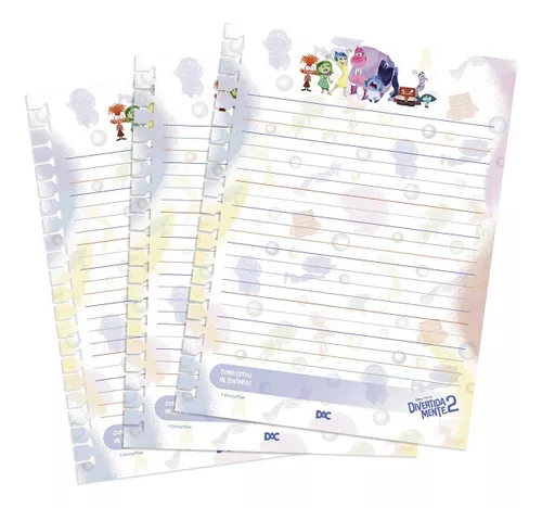 Refil Folhas Fichario Colegial Divertidamente 96 Folhas Dac