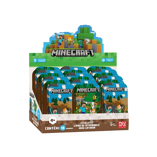 Kit Livro de Atividades Mini Latinha Minecraft Leo e Leo