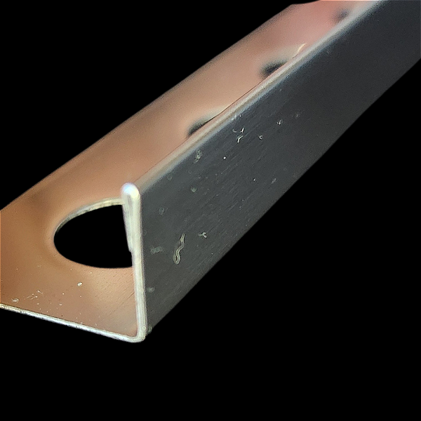 Perfil Inox Escadas e Acabamento de Porcelanato 15mm Modelo Tipo L - Inox Escovado