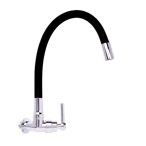 Torneira Cozinha Flexivel Fria Em ABS De Parede (Preta)