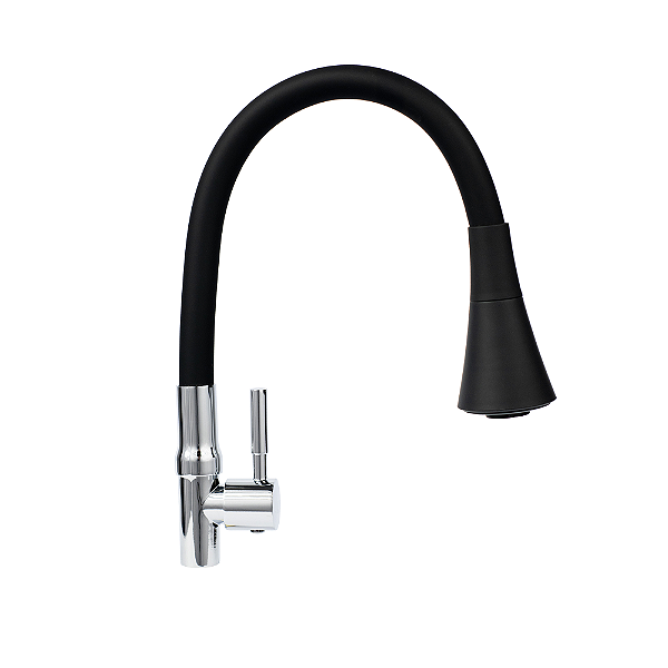 Torneira Cozinha Flexivel Jato Regulavel de Mesa (Preta)