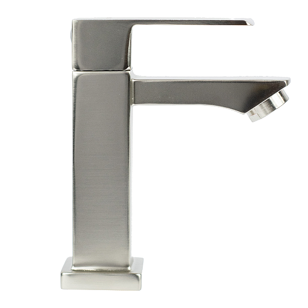 Torneira Banheiro Lavabo Quadrada 1/4 Volta Aço Escovado