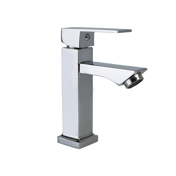 Torneira Banheiro e Lavabo Fria Quadrada 1/4 Volta (Cromada)