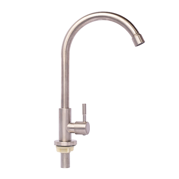 Torneira Bica Cozinha e Banheiro Inox De Mesa (Aço Escovado)