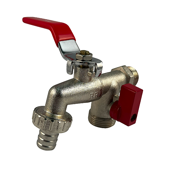 Torneira Esfera Para Tanque Duas Saídas Aço